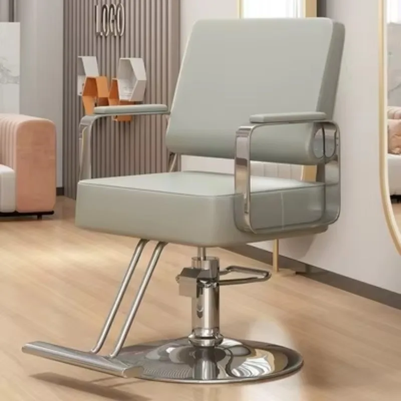 

High-Grade Red Barber Shop Hair Salon Chair Reclining Lifting Hair Cutting Chair Hot Dyeing Seat Stool Special for Hairdressing