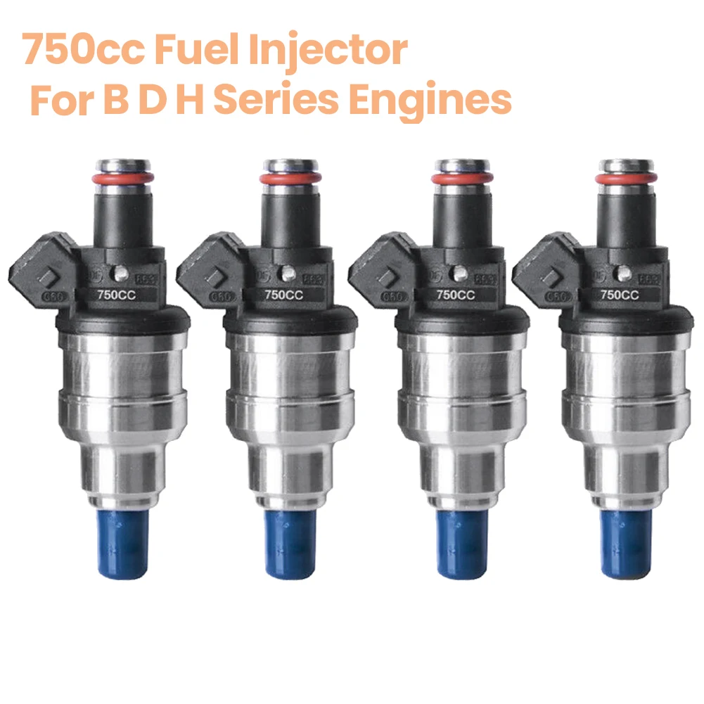 4Pcs New 750Cc Fuel Injector Nozzle for Honda D16 D18 B16 B18 B20 F22 H22 H22A 42LB B D H Series Engines