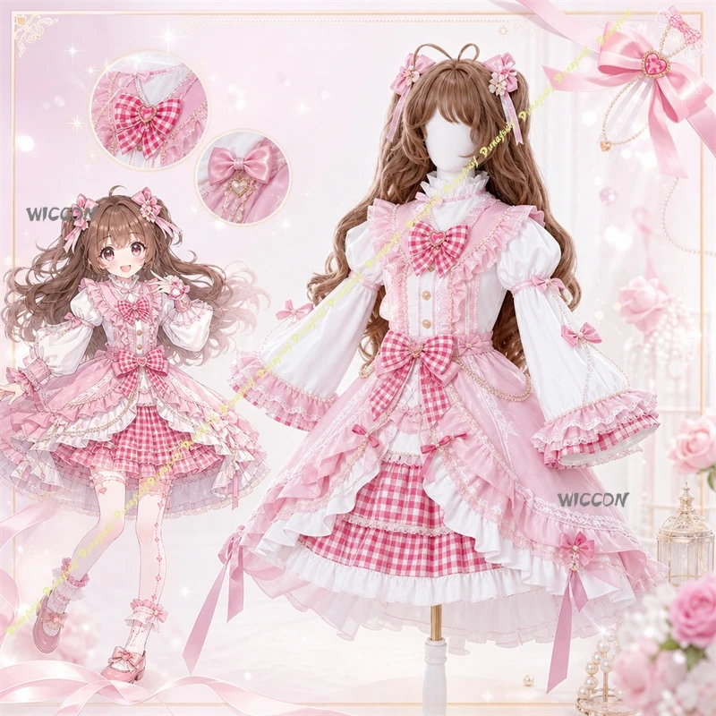 

Eyjafjalla Pink Swimsuit Cosplay Game Arknights Costume Split Swimsuit Wig Full Set Outfit Halloween Carnival Party Suit Lolita