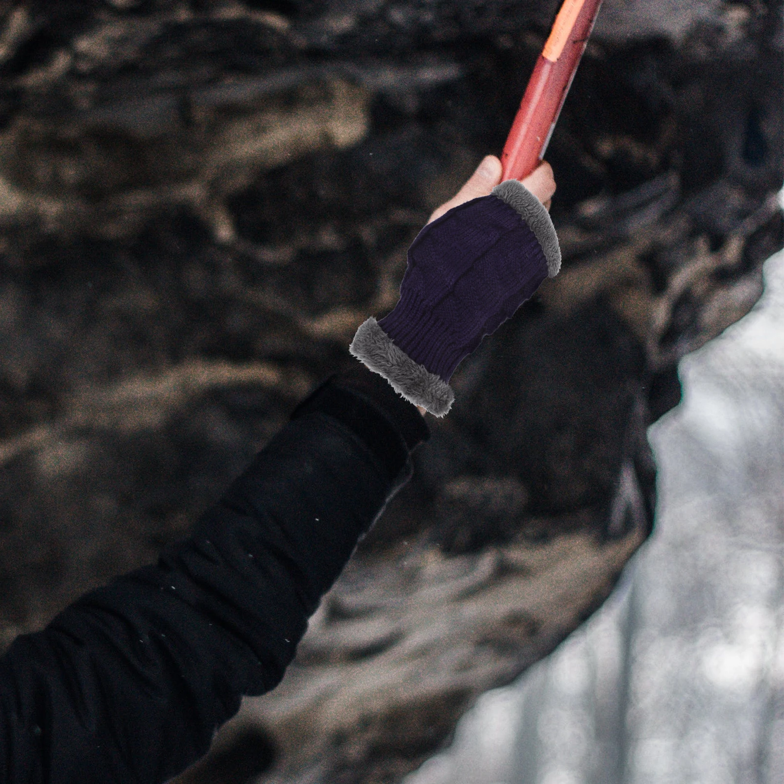 

Warm Gloves Half finger Knitting Thermal Covers R om Color Short Female Cycling Arm Warmers Winter Protection