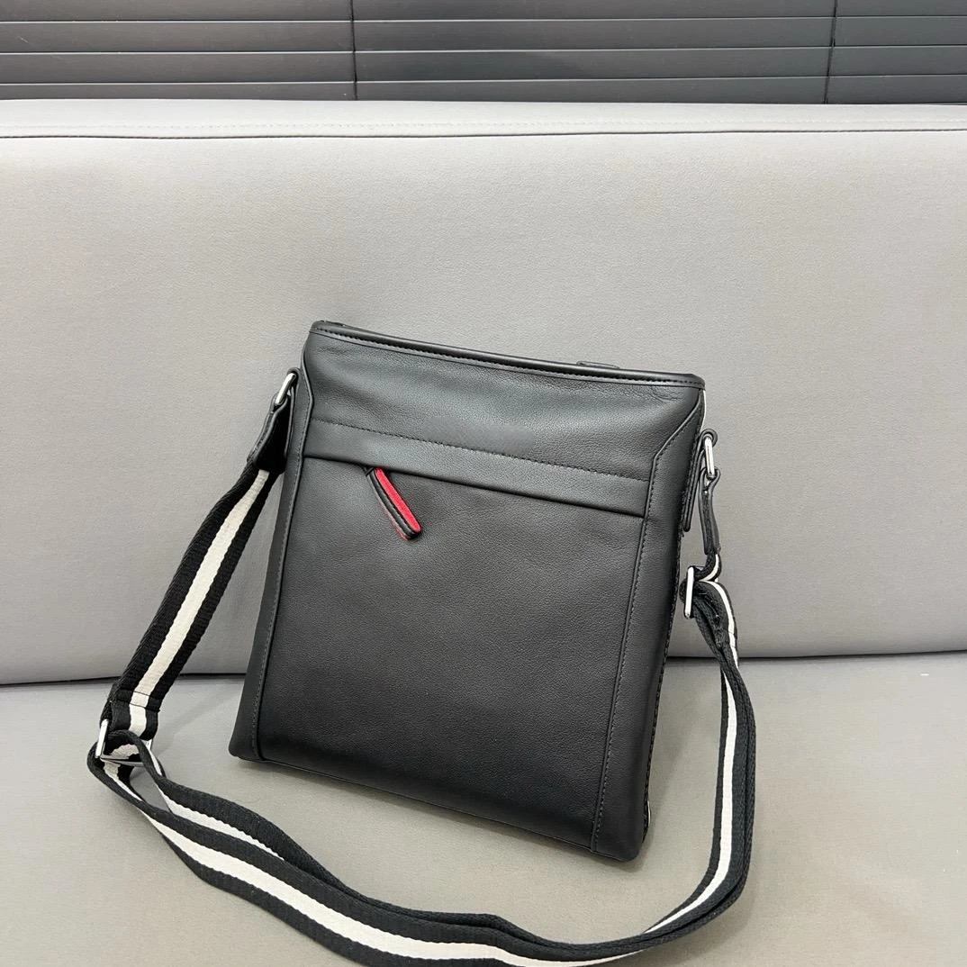 Leather B Design Men's Handbag Business Casual Men Envelope Bag Business Causal Luxury Striped Style Men Crossbody Bag