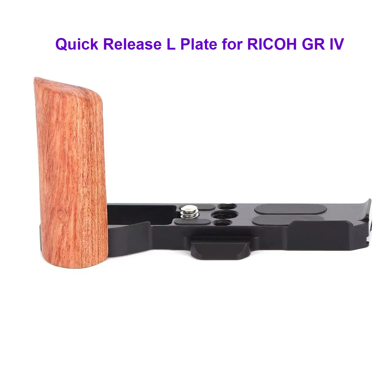 

L Bracket Wooden Handle Grip Metal Base Compatible with Arca Swiss Type Quick Release L Plate for RICOH GR IV