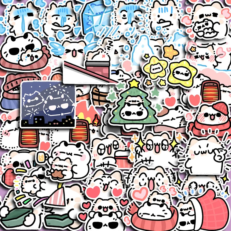 40 pegatinas lindas de dibujos animados de gato Chibi, adorables calcomanías Emoji para diarios, botellas de agua y fundas de teléfono, grabación, tienda YourLife