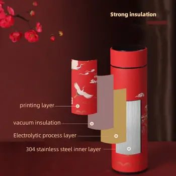 Přenosná termoska na kávu a čaj, hrnek v čínském stylu, inteligentní displej teploty, vakuová baňka, láhev na vodu s filtrem, termoska 8 nejlepší prodej termoska z Číny - №3