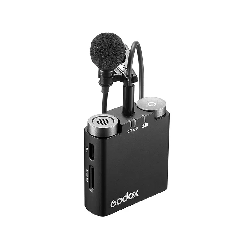 Godox Virso 2.4G UHF Compact Wireless Microphone Lavalier Lapel Mic Portable Audio Video Recording for Cameras Phone Tablets