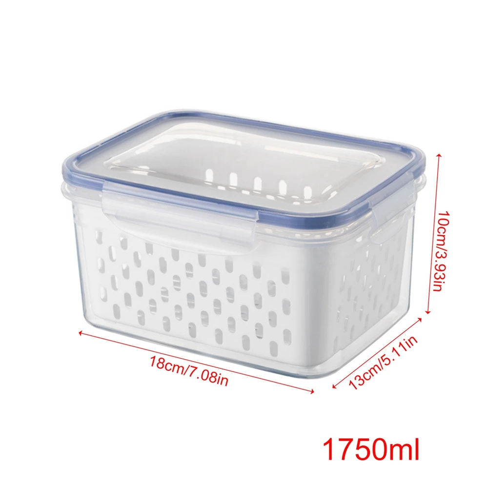 Double Drainage Basket Microwave Freezer Storage Box Food Storage Box Kitchen Supplies 3 in 1 Organizer  Edible Plastic Box