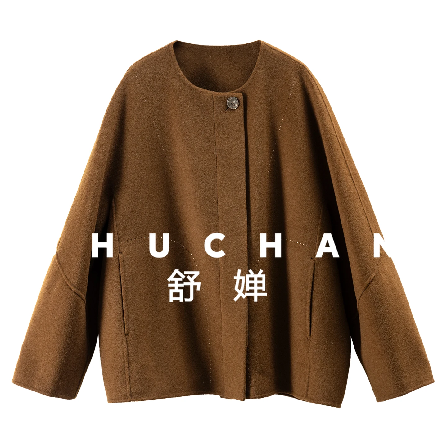 

Двустороннее шерстяное пальто ручной работы из кашемира + шерсти, женская куртка 77E9 Casacos Femininos Inverno 2025