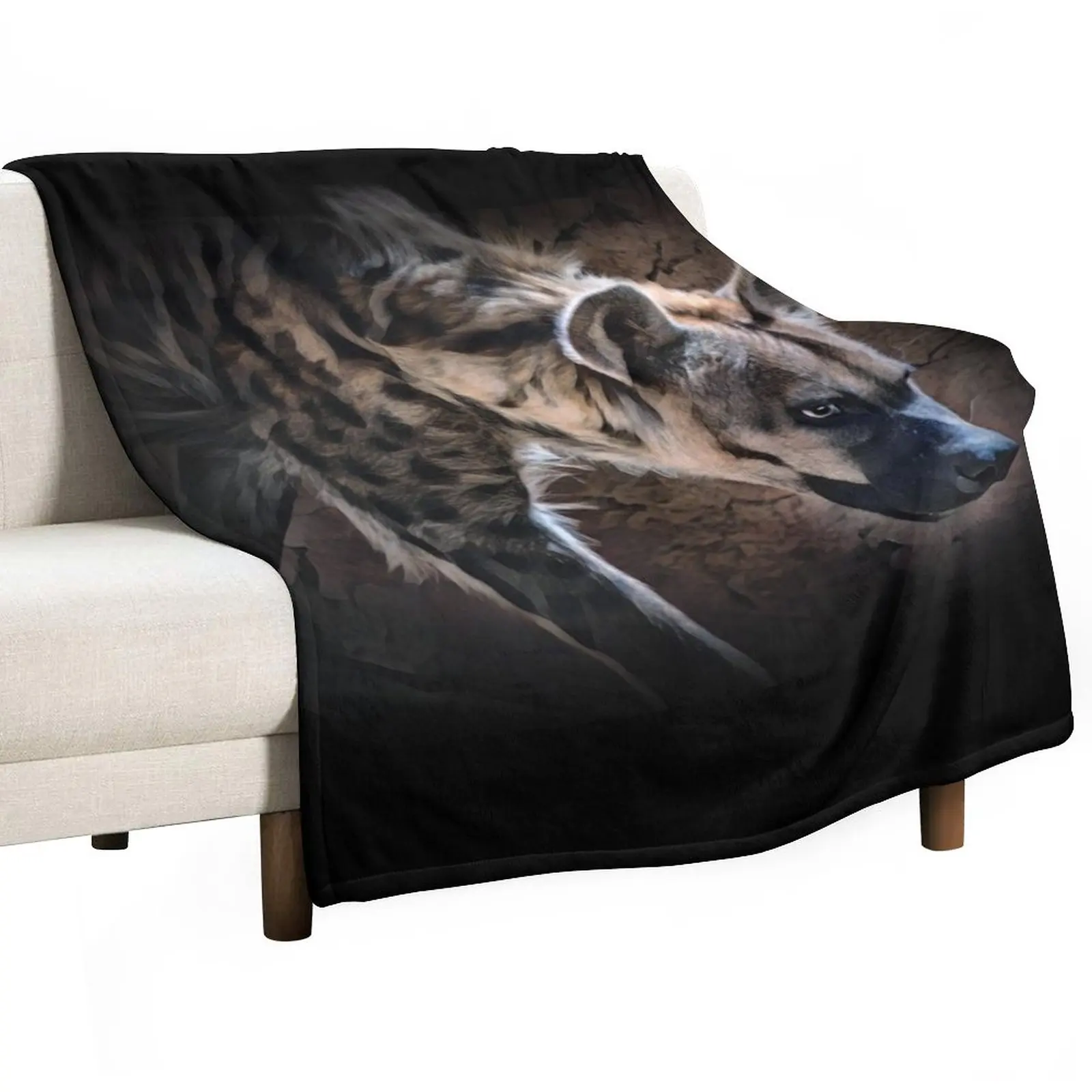 Spotted Hyena In Shadows Throw Blanket Summer Bedding Blankets Vintage Blanket Blanket For Baby