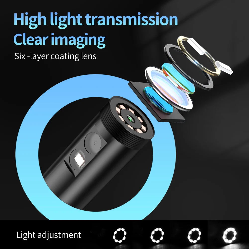 4.3‑Inch 1080P HD Dual‑Lens Industrial Endoscope Borescope, Adjustable LED Lights, for Auto Engine, Pipeline & Drain Inspection