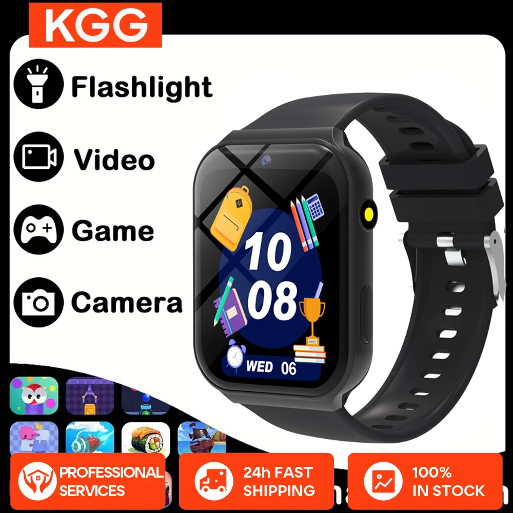 

Детские игровые часы, умные часы, 18 игр, 1,83 дюйма, HD-камера, шаги, фонарик, мониторинг сна, будильник, умные часы, подарки для детей