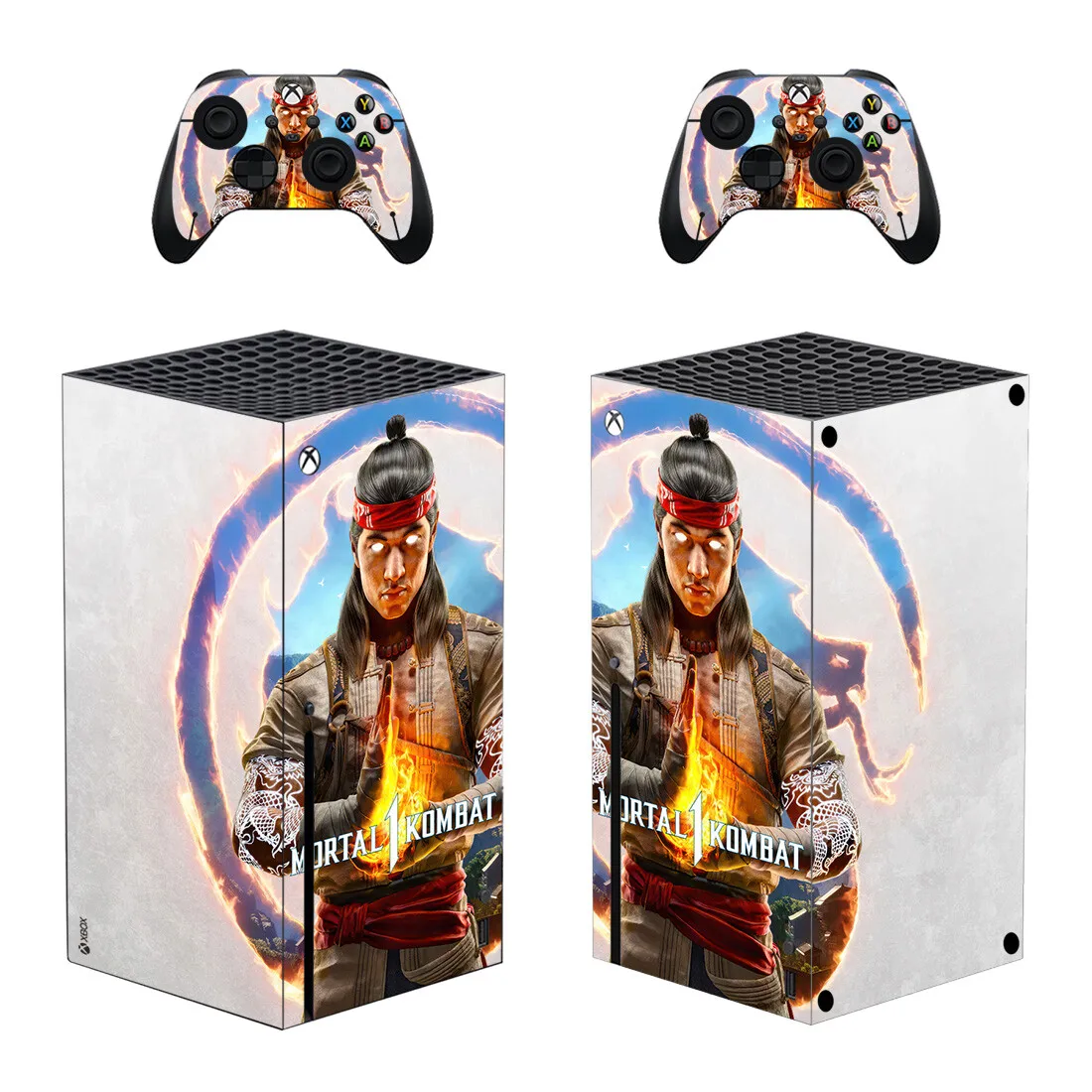 Mortal Kombat 1 Skin Sticker Decal Cover for Xbox Series X Console and 2 Controllers Skins Vinyl