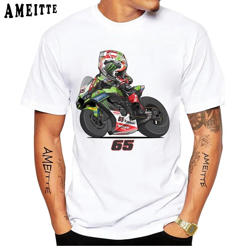 

Jonathan Rea 65 GP Race Riding T-Shirt New Men Short Sleeve Motorecycle Adventure Sport Casual White Tops Motorcycle Rider Tees