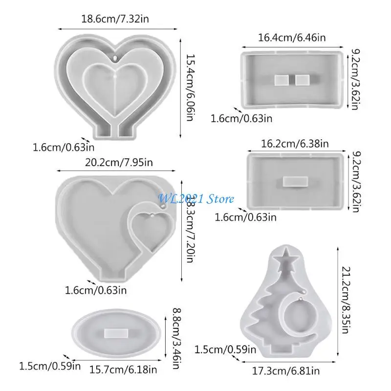 G5GC Double Heart Photo Frame Silicone Mold with Base Bracket Epoxy Resin Jewelry Tool Making Diy Craft Home Decorations