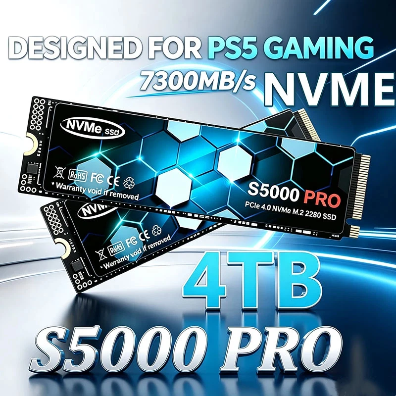 S5000 Pro M.2 SSD Hard Disk 1TB 2TB 7300MB/s NVMe M2 SSD 500GB PCIe 4.0 Internal Solid State Drive For Laptop Desktop PC