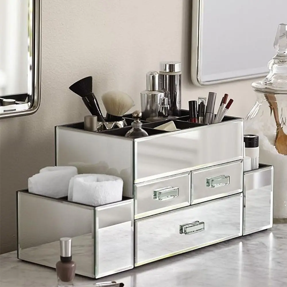 Amara Tiered 3 Drawer Mirrored Makeup/Jewelry Organizer