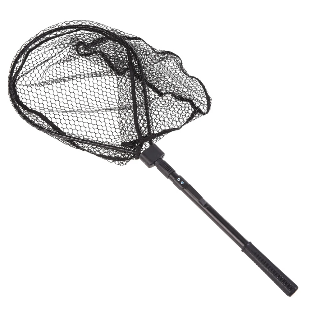 Folding Fly Fishing Hand Net Aluminum Alloy Fly Fishing Folding Hand Net Lightweight Quick Folding Hand Copy Net