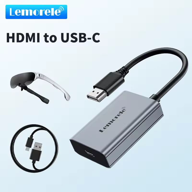 Adattatore HDMI a TYPE-C Lemorele 4K 60HZ USB-C, Adattatore Video Portatile per Occhiali XREAL Nreal Air Rokid e Display Montato sulla Testa