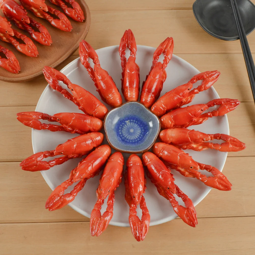 

5pcs Artificial Lobster Realistic Simulated Fake Lobster Fake Lobster Kitchen Lobster Model Decoration