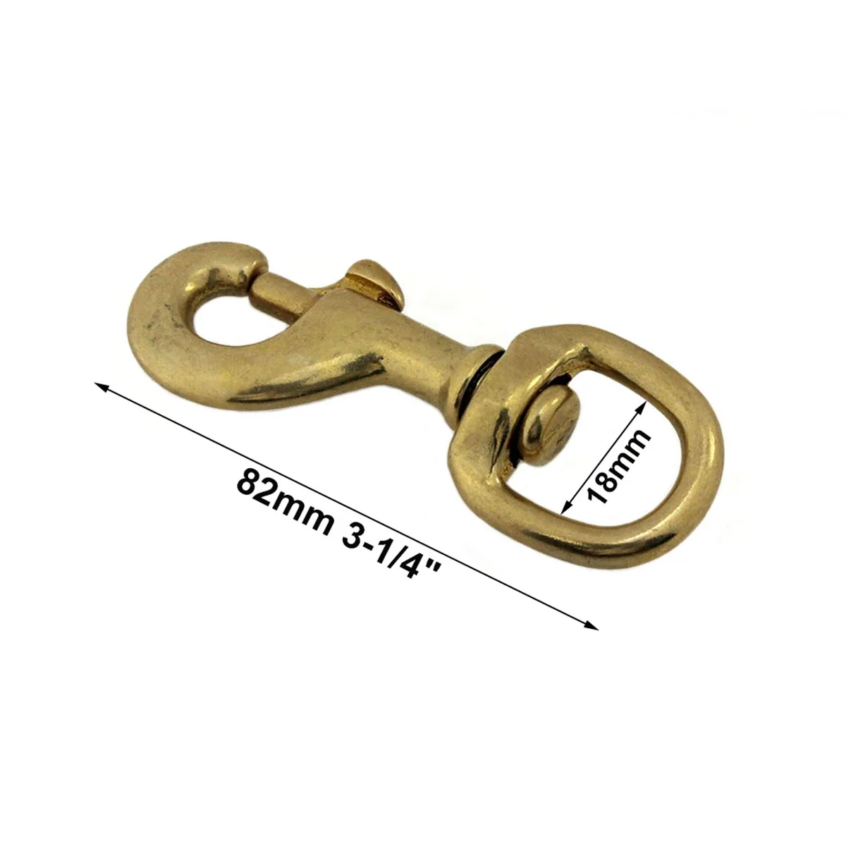 1piece Quality Brass Trigger Swivel Eye 18mm Bolt Snap Hook For webbing Leather Craft Bag Strap Belt Hook Clasp Pet Leash Clip