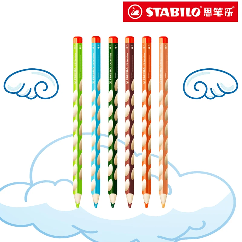 STABILO EASYcolors Colouring Pencils for Right-Handers Comfortable Grip with Sharpener - Assorted Colours (Wallet of 12)