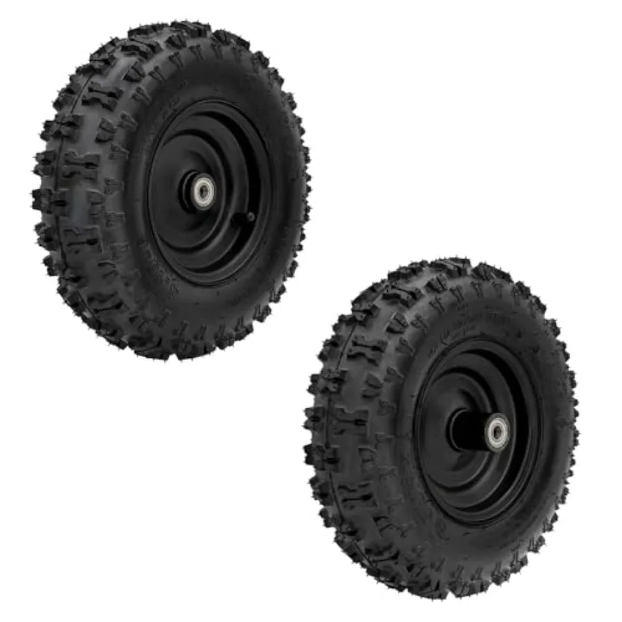 

Pair 4.10-6 Go Kart ATV Tubeless Tire with Rim and 6001ZZ Bearings Front Tires Rims for Scooter Quad Bikes 4 Wheelers Durable H