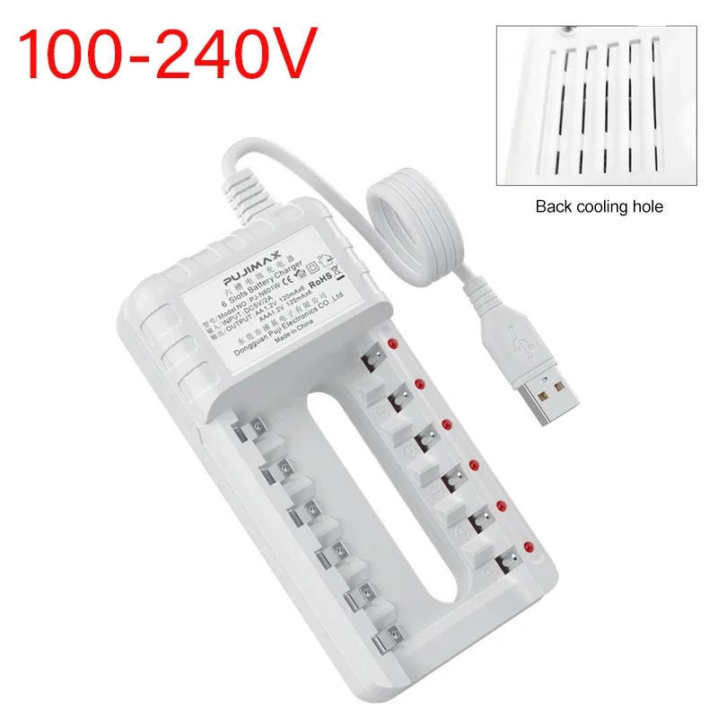 

For Remote Control Microphone Camera Battery Charger Intelligent 4 6 8 Slots USB Cable for AA/AAA Ni-Cd Rechargeable Batteries