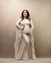 Maternity Photography Props Dress Elastic Fabric Bat Shirt Suitable For Taking Photos Pregnant Women Family Party Goddess Dress
