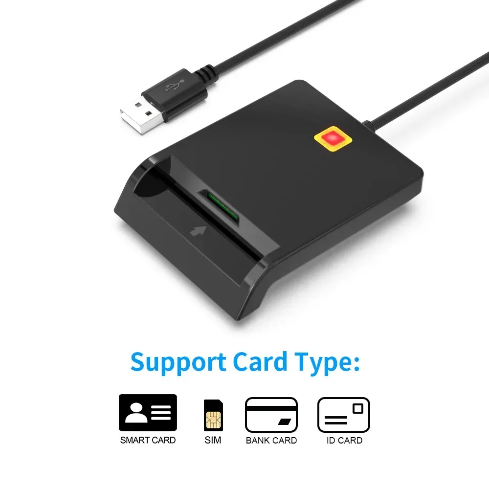 X01 USB Smart Card Reader for Bank Card IC/ID EMV Card Reader High Quality for Windows 7 8 10 Linux OS USB-CCID ISO 7816