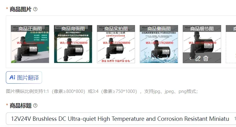 12V24V Brushless DC Ultra-quiet High Temperature and Corrosion Resistant Miniature Booster Intubated Submersible Pump