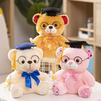 1 Piece 23cm Graduation Bear Plush Toy Cute Teddy Bear Soft Doll Boys Girls Students Graduation Gift