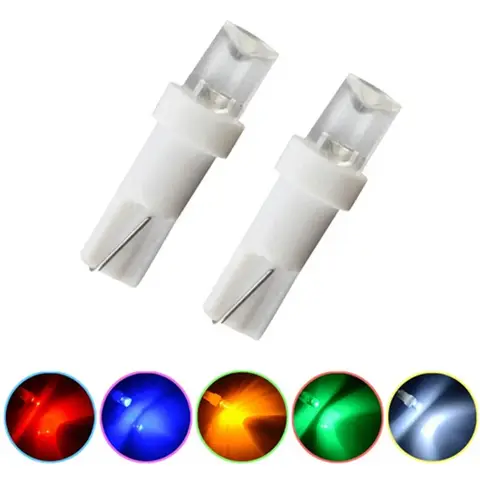 10 Uds T5 luces LED para salpicadero de coche 74 73 286 lámpara de Panel de instrumentos velocímetro cuña bombilla lateral lente cóncava verde blanco azul