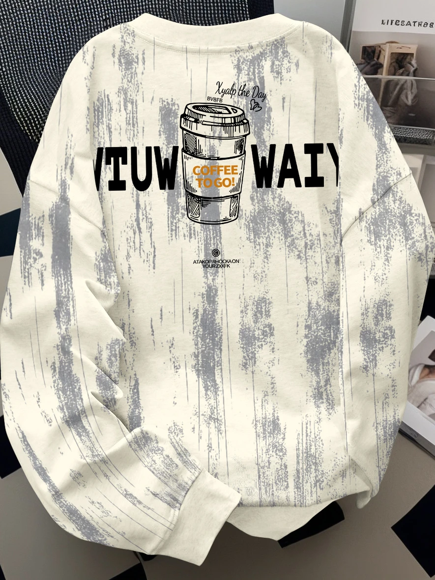 

Модный свитшот с круглым вырезом и эффектом тай-дай, повседневный универсальный топ, без этикетки, удобный, с длинными рукавами, от бренда Outlet Label.