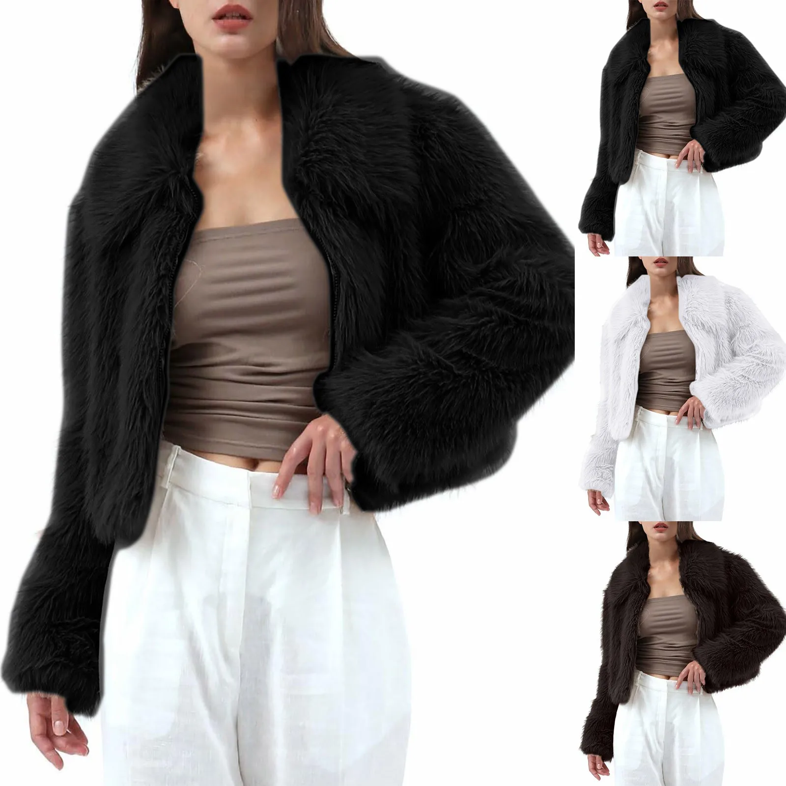 Womens Faux Coat Casual Loose Sleeveless Vest Fuzzy Fleece Lapel Collar Jackets Winter Windproof Outerwear Jacket Petite Women