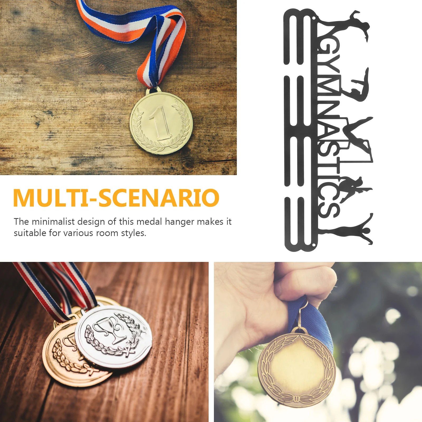 ميدالية شماعات للعدائين الجمباز الرياضة جائزة عرض الرف جدار جبل إطار معدني الشريط حامل مسابقة سباق ميدالية