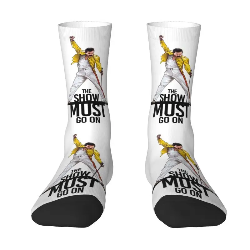 Freddie Mercury Show Dress Socks for Men Women Warm Fashion Rock Band Queen Crew Socks