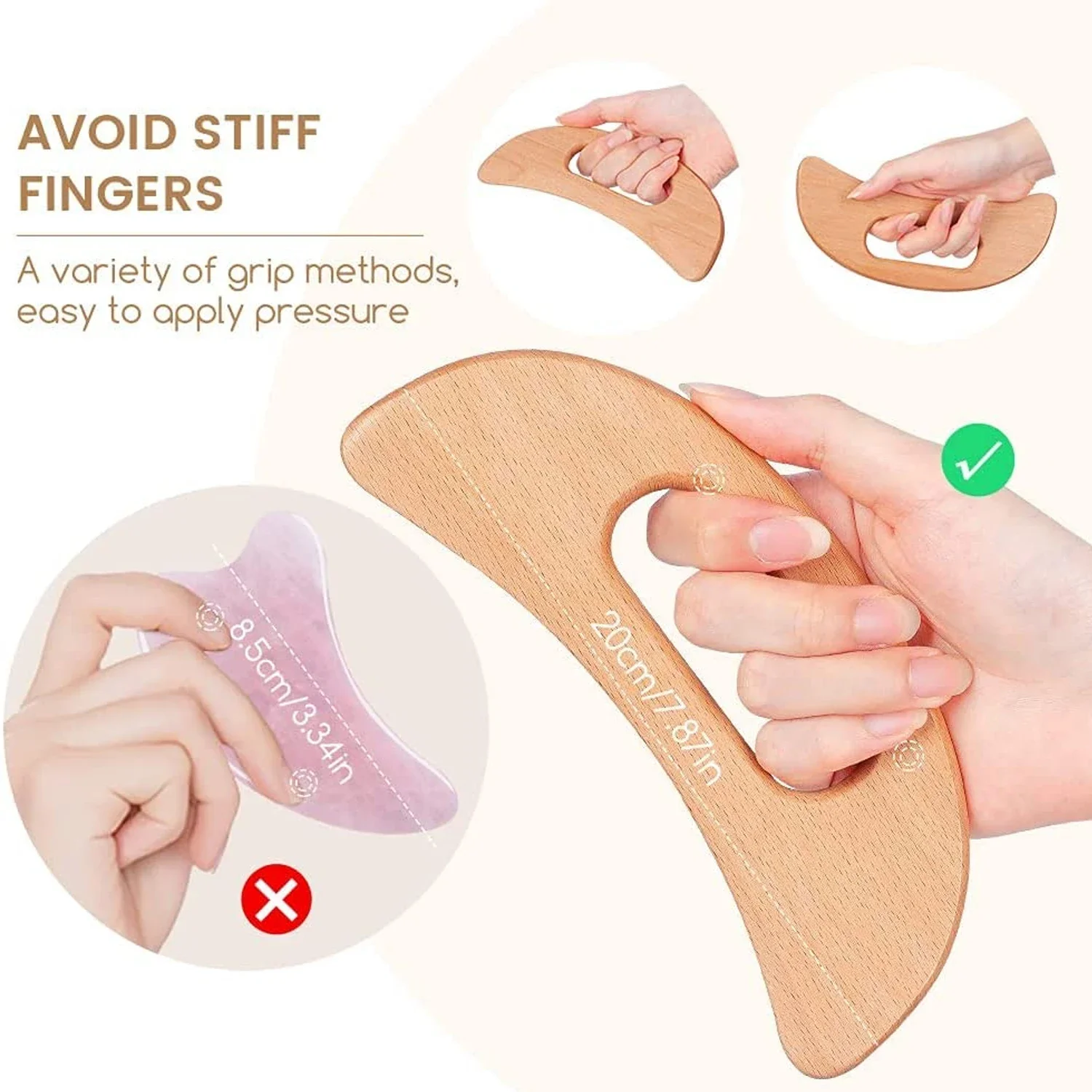 Wooden Cellulite Massager Body Guasha Tool Lymphatic Drainage Massager Muscle Scraper Back Massage Tool Relieve Muscle Fatigue image 6