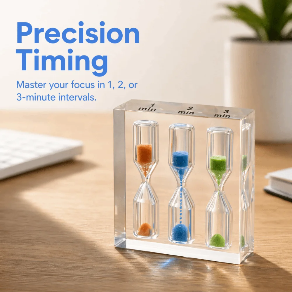 3 in 1 Acrylic Hourglass Timer Portable Creative 1/2/3/4/5 Minutes Hourglass Sandglass Colorful Sand Timer Clock Kitchen