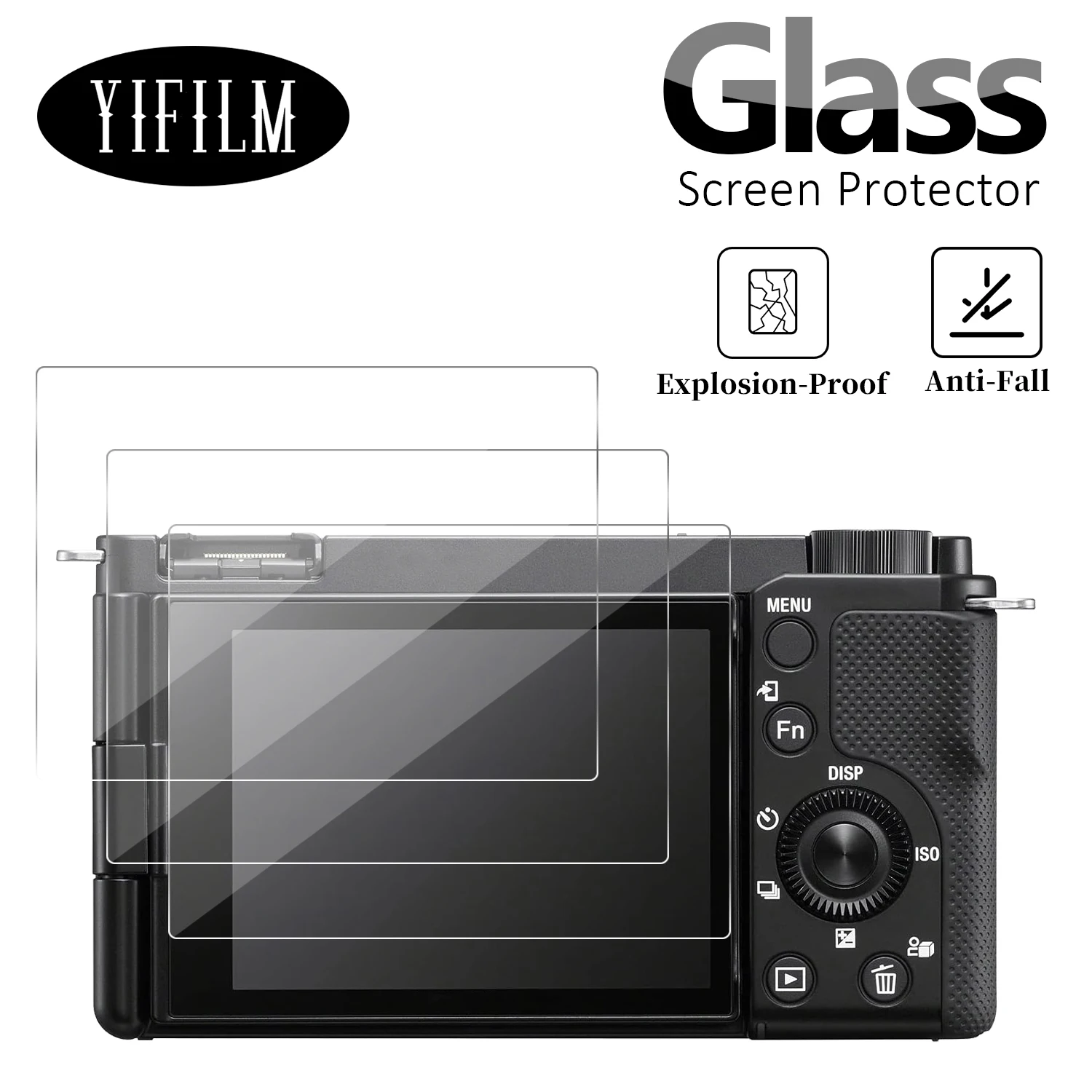 Tempered Glass Protector Cover For Sony ZV1/ZV-1II ZV1II/ZV-1F ZV1F/ZV-E10 ZVE10 Vlog Camera Display Screen HD Anti-Scratch Film