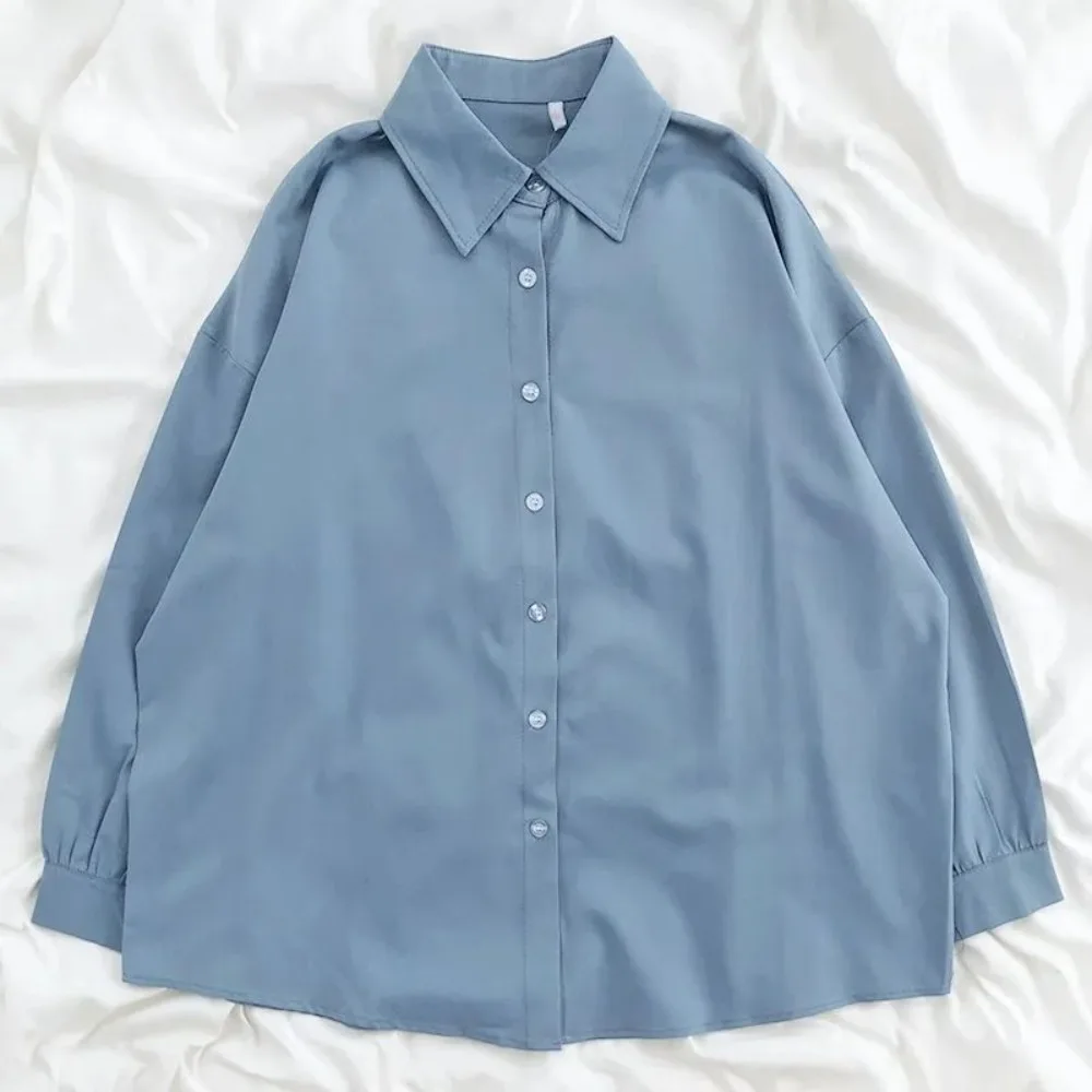 Chemise mi-longue à manches lanterne pour femmes, chemisiers élégants, manteau blanc, vêtements de mode, printemps, été, 2024