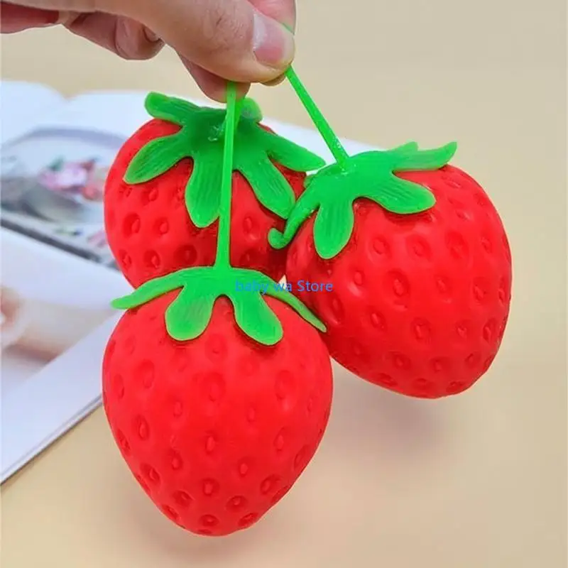 

Props Strawberry Decompression Slow Rising Toy for Autism Hand Therapy 4XBD