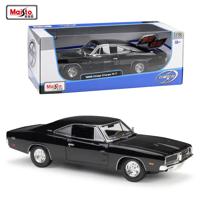 Maisto Scale 1:18 Dodge Charger 1969 Dodge Charger R/T Mock-up Alloy Cars Toy Motor Vehicle Diecast Metal Model Gift for Boys