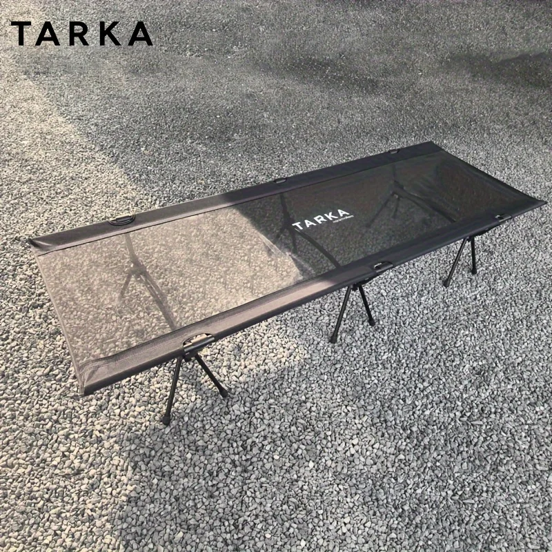 TARKA Mesh Camping Bed Folding Camp Cot Outdoor Foldable One Person Bed Lightweight Travel Sleeping Bed