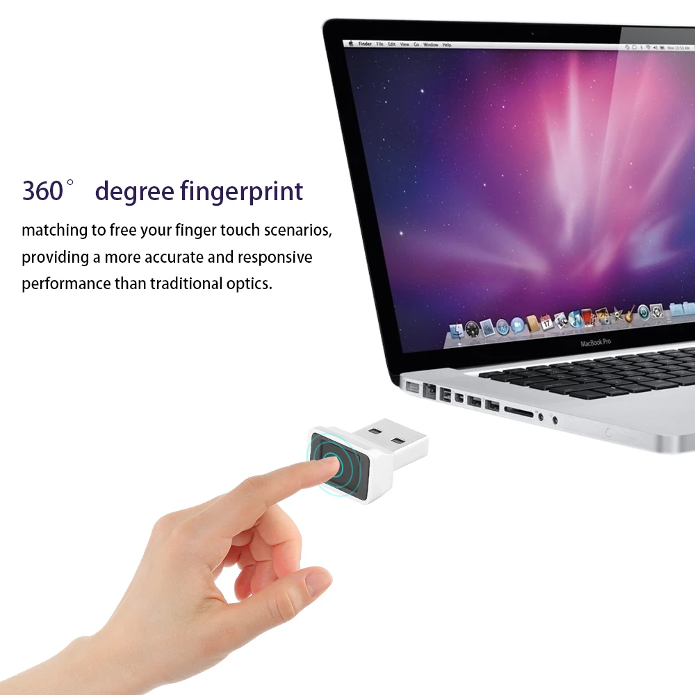 

USB Fingerprint Reader Module for Windows 7、8、10 、11 Hello, Biometric Scanner Padlock for Laptops & PC