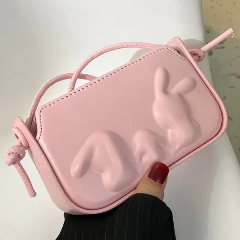 

Милая милая сакура розовая сумка через плечо с кроликом женская кожаная маленькая вместительная сумка подмышки женские корейские модные повседневные сумки через плечо