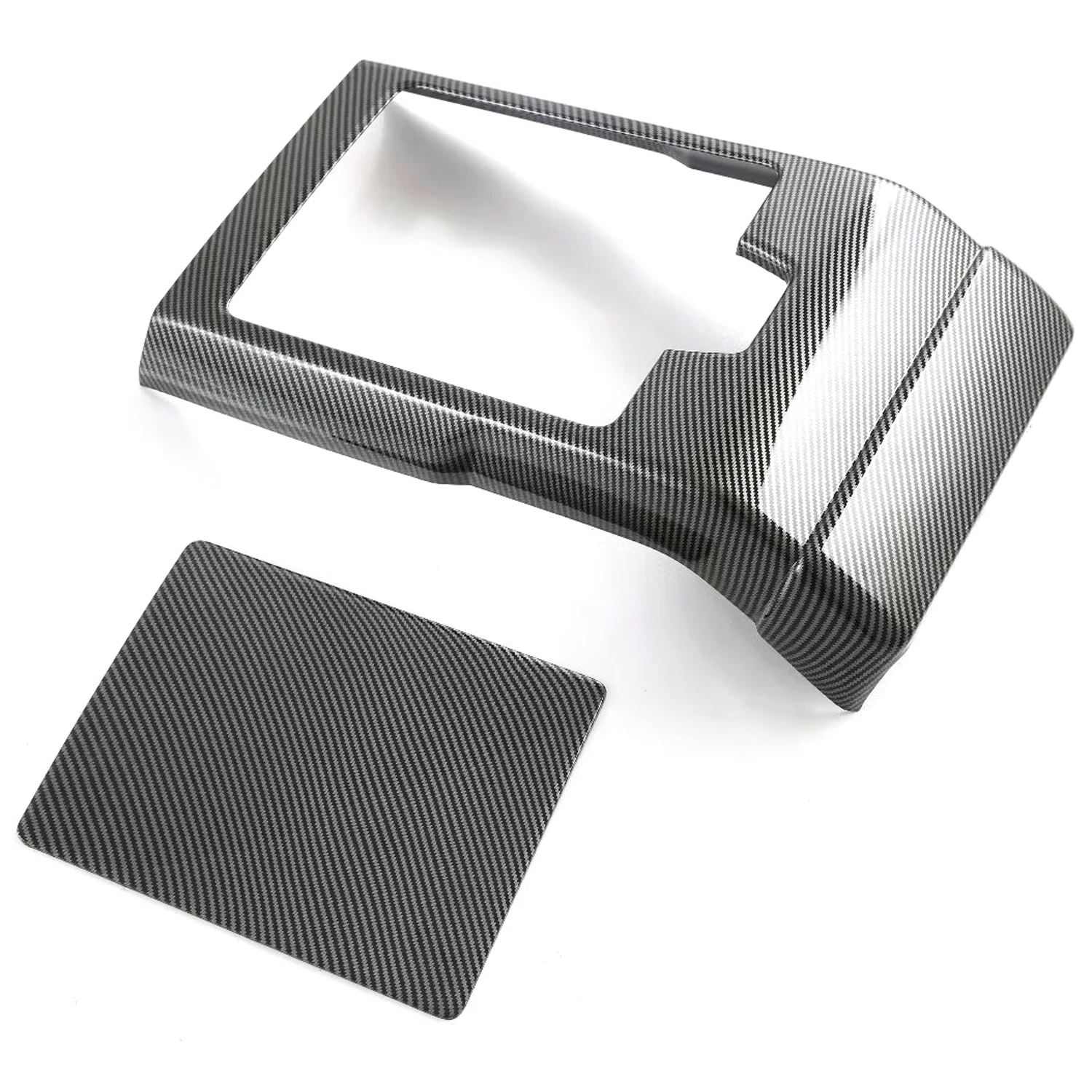 

For Hyundai Santa Fe 2024-2025 Car Interior Rear Armrest A/C Vent Outlet Cover Trim Decor Overlay ABS Carbon Fiber Accessories