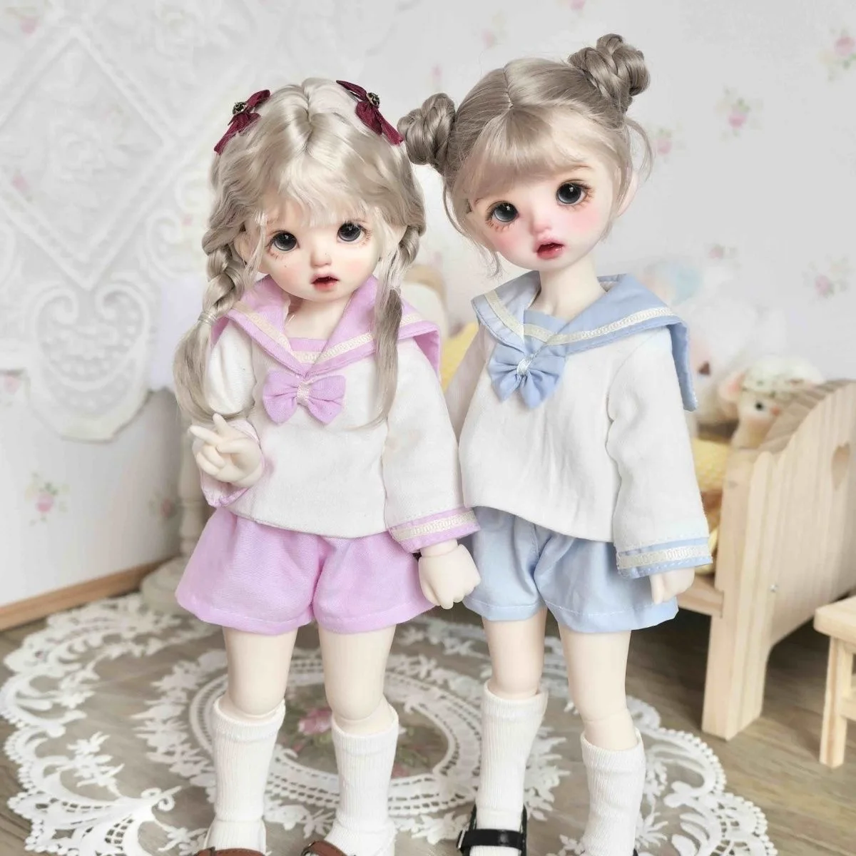 Lovely 1/4 1/6 BJD Doll Clothes, New Style Bear Girl Sailor Costume 3-Piece Set Free Shipping