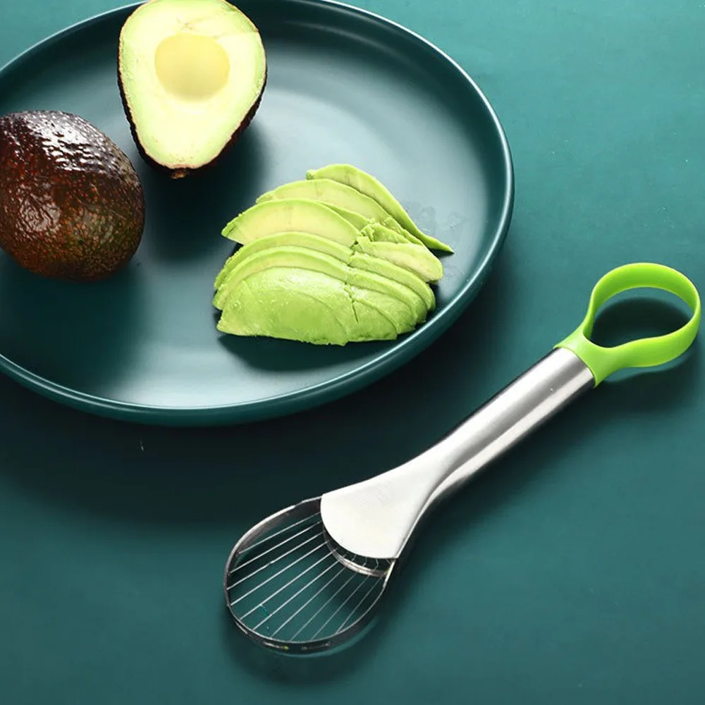 

Avocado Knife 2 in 1 Stainless Steel Avocado Cutter Peeler Knife Kiwi Salad Slicer Peeler Kitchen Gadget Fruit Vegetable Tools