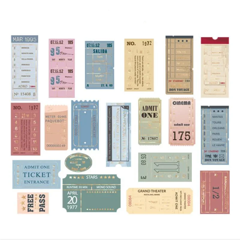 10Packs Wholesale 5*10CM scrapbook Pack Poetry Distance Retro Handbook Decorative material Ticket memory 6choices