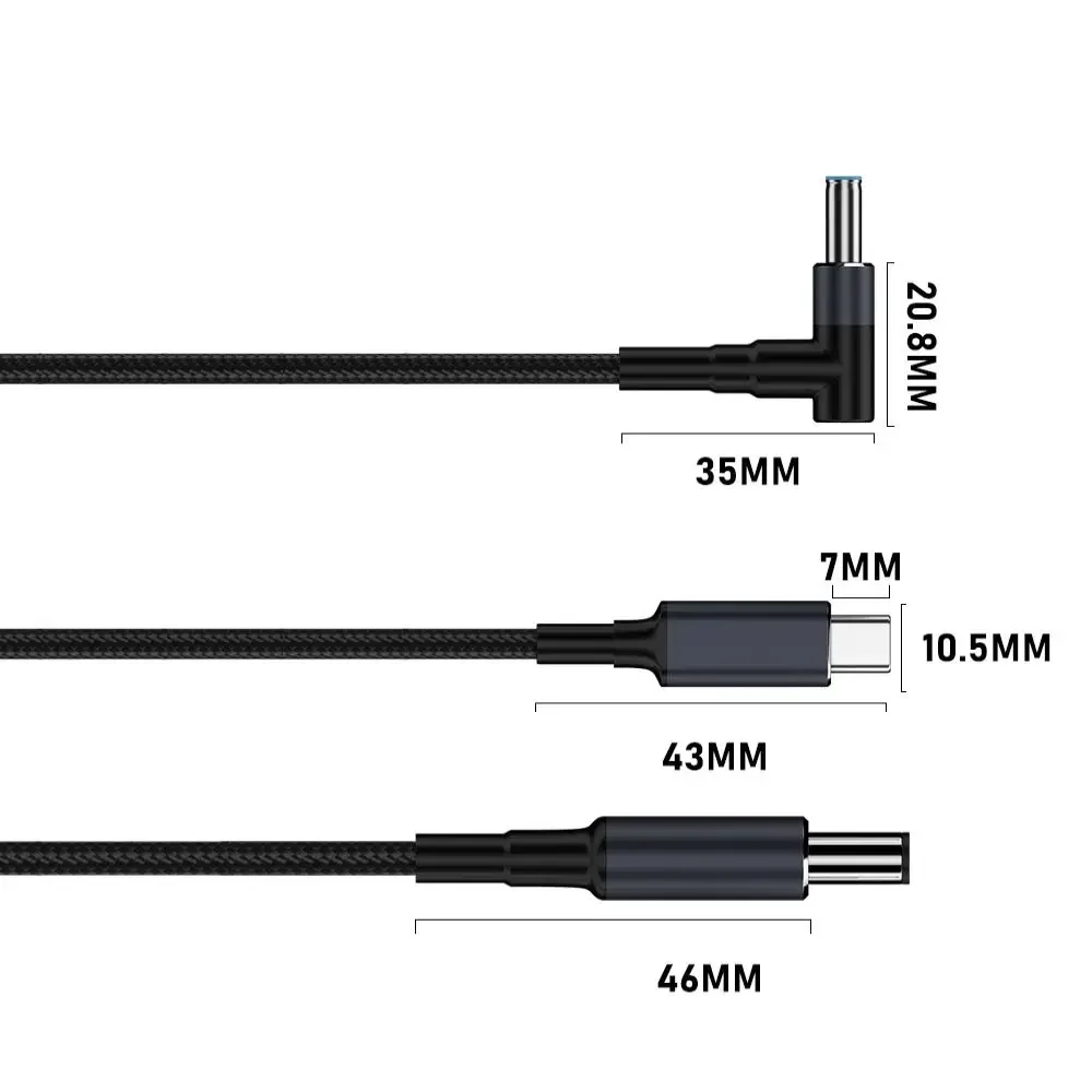 HP Dell Asus용 노트북 USB C타입 DC 케이블, 고속 충전 와이어, Emark 칩, 다중 모델, 180cm, 5.5x2.5mm, 20V 7A