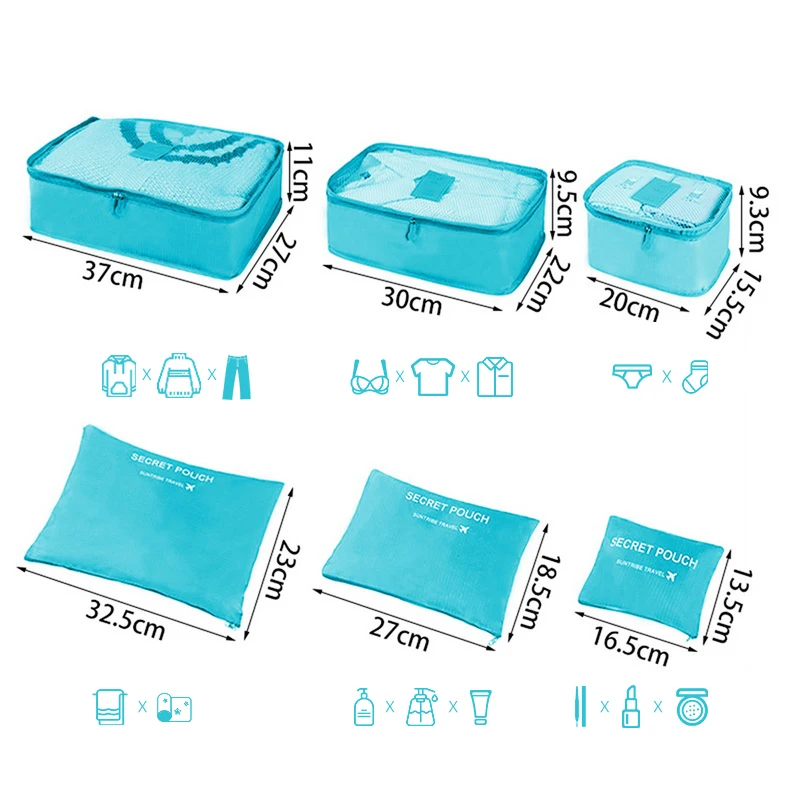 NONE 7/6 stücke Reise Lagerung Tasche Große Kapazität Koffer Lagerung Gepäck Kleidung Sortierung Organizer Set Beutel Fall Schuhe Verpackung Cube 10